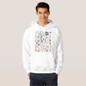 Kosmische Doodles: sterren en kometen Hoodie (Voorkant volledig)