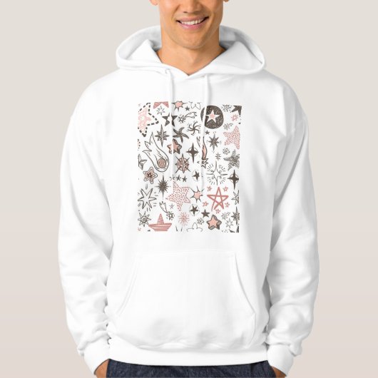 Kosmische Doodles: sterren en kometen Hoodie (Voorkant)