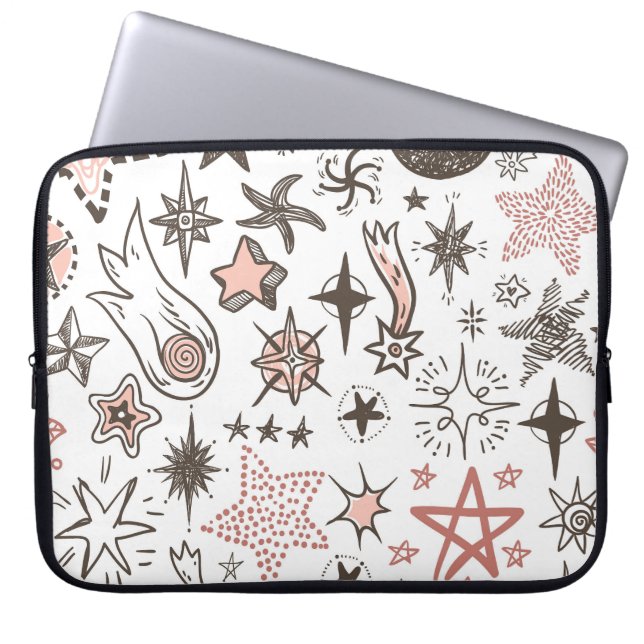 Kosmische Doodles: sterren en kometen Laptop Sleeve (Voorkant)