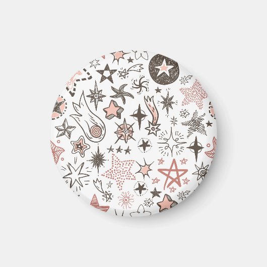 Kosmische Doodles: Sterren en Kometen Magneet (Voorkant)