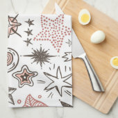 Kosmische Doodles: sterren en kometen Theedoek (Quarter Fold)