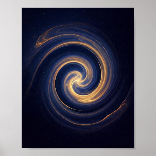 Kosmische Draaikolk van Gouden Licht Poster (Voorkant)