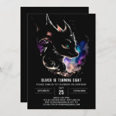 Kosmische Dragon Fantasy Verjaardag Kaart (Voorkant / Achterkant)