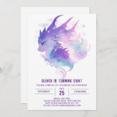 Kosmische Dragon Magic Verjaardag Kaart (Voorkant / Achterkant)