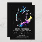 Kosmische Dragon Whimsy Verjaardag Kaart (Voorkant / Achterkant)