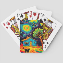 Kosmische Dreamscape: Mystieke Nacht Pokerkaarten