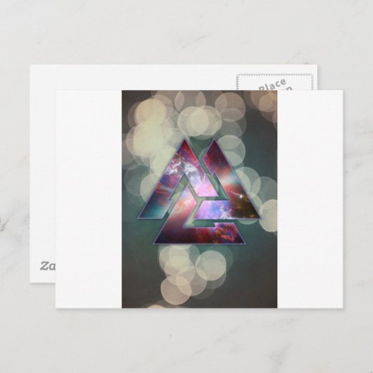 kosmische drievoudige knoop briefkaart (Voorkant / Achterkant)