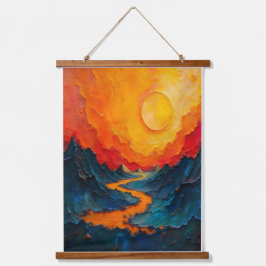 Kosmische Drift — Abstract Goud & Teal Canvas Kuns Hangend Wandkleed