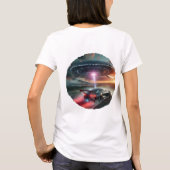 Kosmische Drift Beam Jacht Kunst T-shirt (Achterkant)