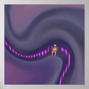 Kosmische Drift Reiziger Abstracte Sci-Fi Digitale Poster