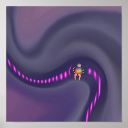 Kosmische Drift Reiziger Abstracte Sci-Fi Digitale Poster (Voorkant)