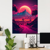 Kosmische dromen van een Futuristische horizon Poster (Thuiskantoor)