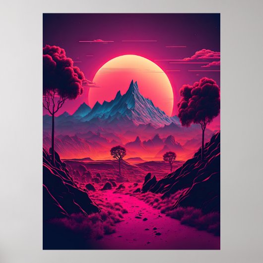 Kosmische dromen van een Futuristische horizon Poster (Voorkant)