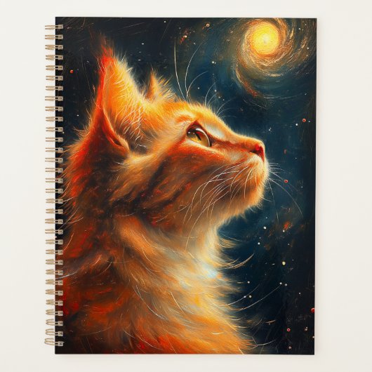 Kosmische Dromer | Sinaaspoes die naar de sterren Planner (Voorkant)