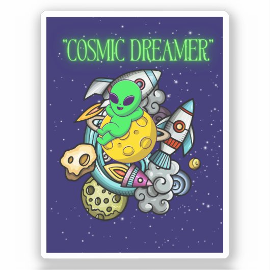 kosmische dromer sticker (Voorkant)
