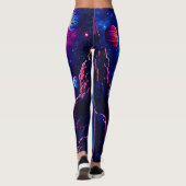 Kosmische druppelende planeet kunst leggings (Achterkant)