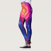 Kosmische druppelende planeet kunst leggings (Links)
