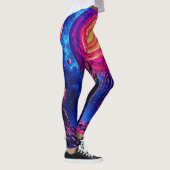Kosmische druppelende planeet kunst leggings (Rechts)