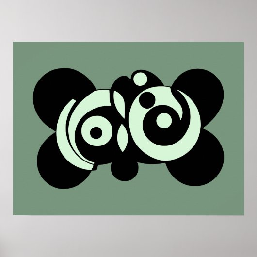 Kosmische echo's: Abstracte cirkelfusie Poster (Voorkant)