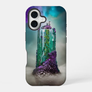 Kosmische Edelsteen en Glas \ / Universum AI Kunst iPhone 16 Hoesje