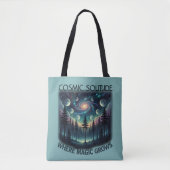 Kosmische Eenzaamheid Galaxy Bos • Maanfasen Tote Bag (Voorkant)