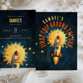 Kosmische Eerste Verjaardag Blast: Space Adventure Kaart