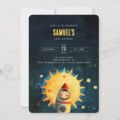 Kosmische Eerste Verjaardag Blast: Space Adventure Kaart (Achterkant)