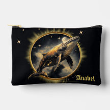 Kosmische elegantie, de gouden, zwarte walvis