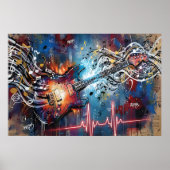 Kosmische Elektrische Gitaar Poster (Voorkant)