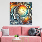 Kosmische energie en surrealistische Abstracte gez Canvas Afdruk (Insitu (Woonkamer))
