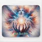 Kosmische energie omarmd door handen muismat (Voorkant)