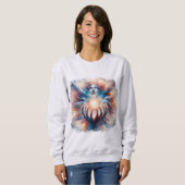 Kosmische energie omarmd door handen trui (Voorkant volledig)