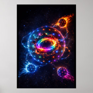 Kosmische Energie Portaal Regenboog Melkweg Sfeer  Poster