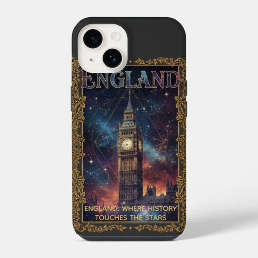 Kosmische Engeland Big Ben Hemelse Kunst iPhone Hoesje (Achterkant)