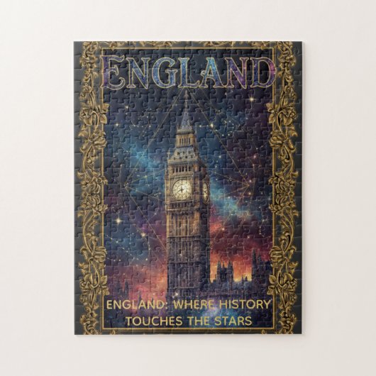 Kosmische Engeland Big Ben Hemelse Kunst Legpuzzel (Verticaal)