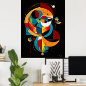 Kosmische evolutie – abstracte geometrie in bewegi poster (Thuiskantoor)