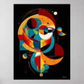 Kosmische evolutie – abstracte geometrie in bewegi poster (Voorkant)