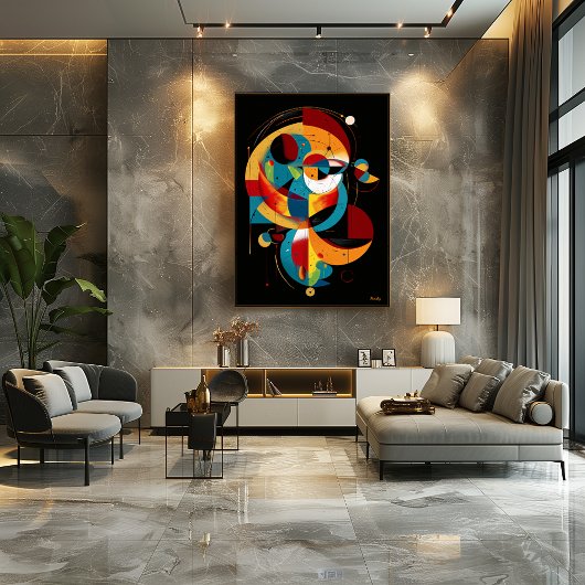 Kosmische evolutie – abstracte geometrie in bewegi poster