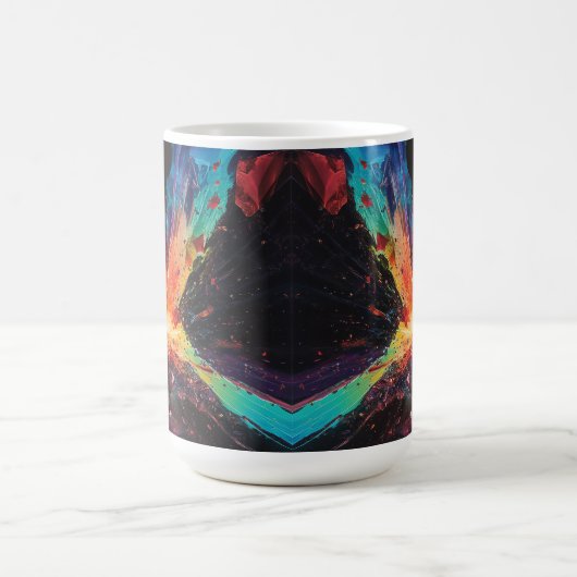 Kosmische Explosies Kleurrijke Kunst Mok, Abstract Koffiemok (Center)