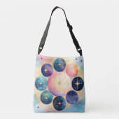 Kosmische fase hemelse kunst - Maan en sterren Crossbody Tas (Achterkant)