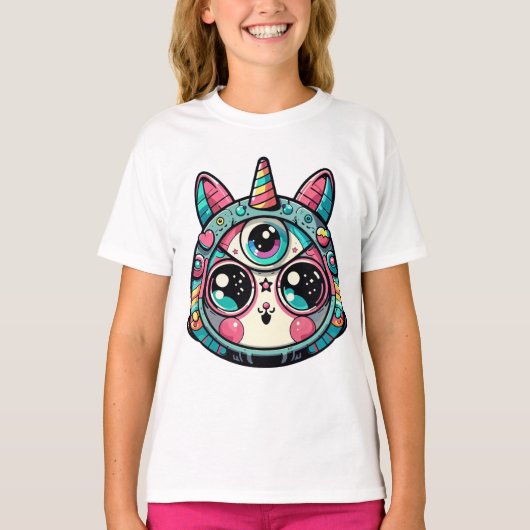 Kosmische Feline Fantasy T-shirt (Voorkant)