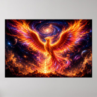 Kosmische Feniks Rijzend Door het Oneindige Univer Poster