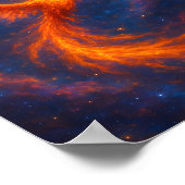 Kosmische Feniks Rijzende Vuurvogel in Nevel Fanta Poster (Hoek)