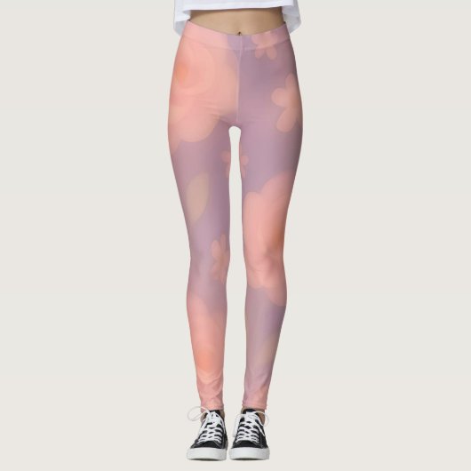 Kosmische Fluisteringen – Dromerige Pastel Galaxy Leggings (Voorkant)
