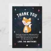 Kosmische Fox Wild Een Roze Meisje Baby shower Bedankkaart (Voorkant)