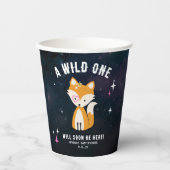 Kosmische Fox Wild Een Roze Meisje Baby shower Papieren Bekers (Voorkant)