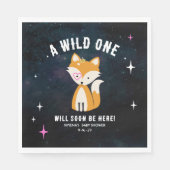 Kosmische Fox Wild Een Roze Meisje Baby shower Servet (Voorkant)