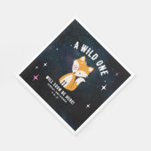 Kosmische Fox Wild Een Roze Meisje Baby shower Servet (Hoek)