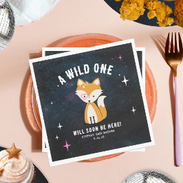 Kosmische Fox Wild Een Roze Meisje Baby shower Servet