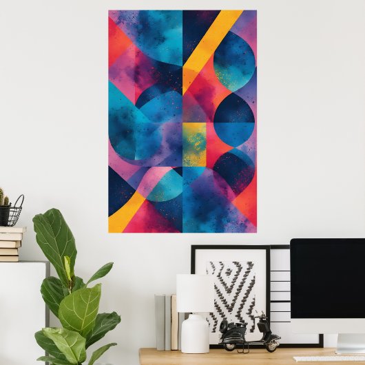 Kosmische Fusie in Beweging Poster (Thuiskantoor)